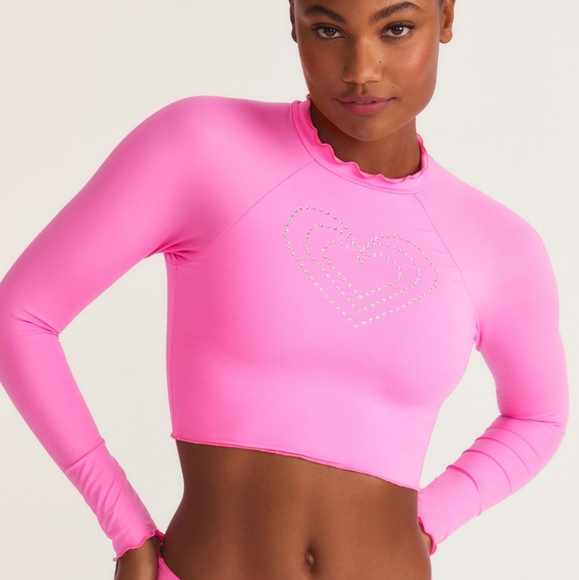 LOVESHACKFANCY X HURLEY - GIRLS' LONG SLEEVE RASHGUARD SET bejeweled - Picture 13 of 14